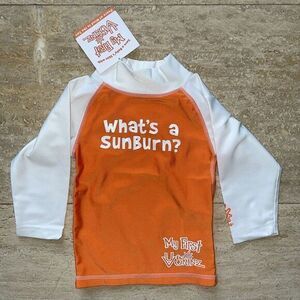 NWT New My First UV Skinz Orange‎ Shirt Sun Protection UPF 50 + Sz 12-24 MOS